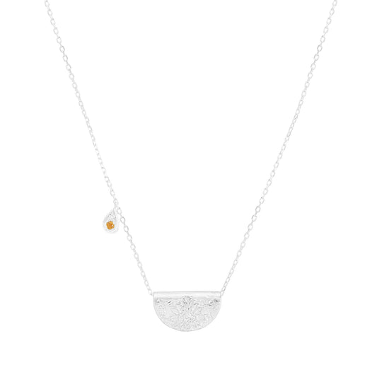 Radiant 0.03 TCW Round Sapphire Lab-Grown Diamond Teardrop Necklace 1