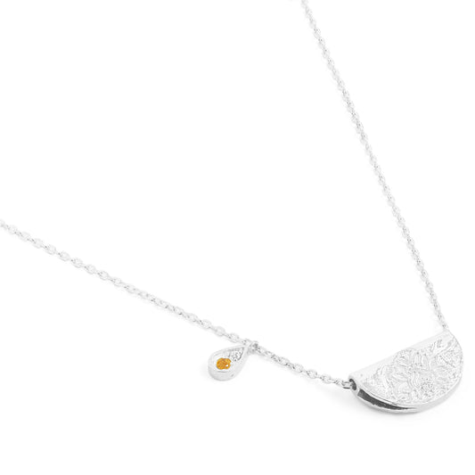 Radiant 0.03 TCW Round Sapphire Lab-Grown Diamond Teardrop Necklace 2