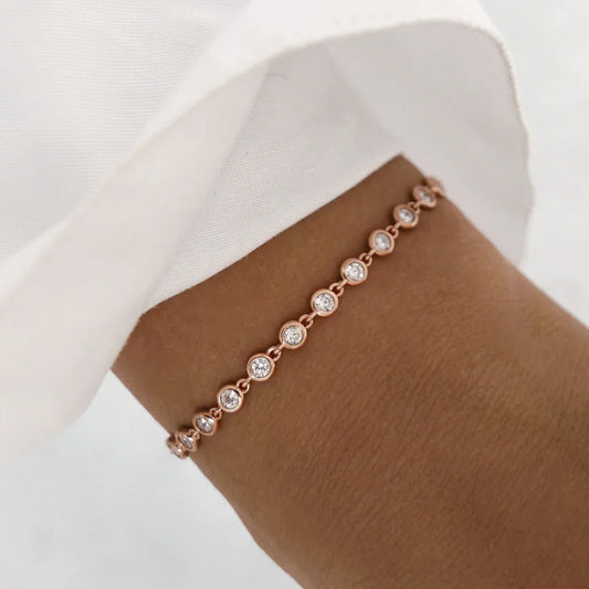 Elegant 0.09 TCW Round Lab-Grown Diamond Tennis Bracelet 2
