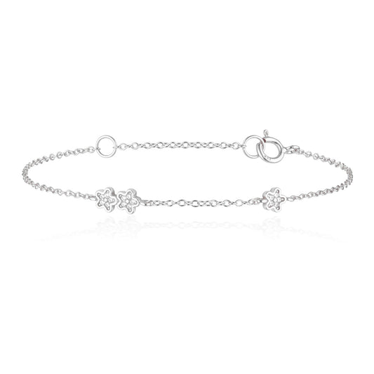 Elegant 0.06 TCW Round Lab Grown Diamond Floral Bracelet 1