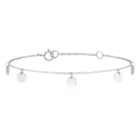 Elegant 0.5 TCW Lab Grown Round Diamond Disc Charm Bracelet 1