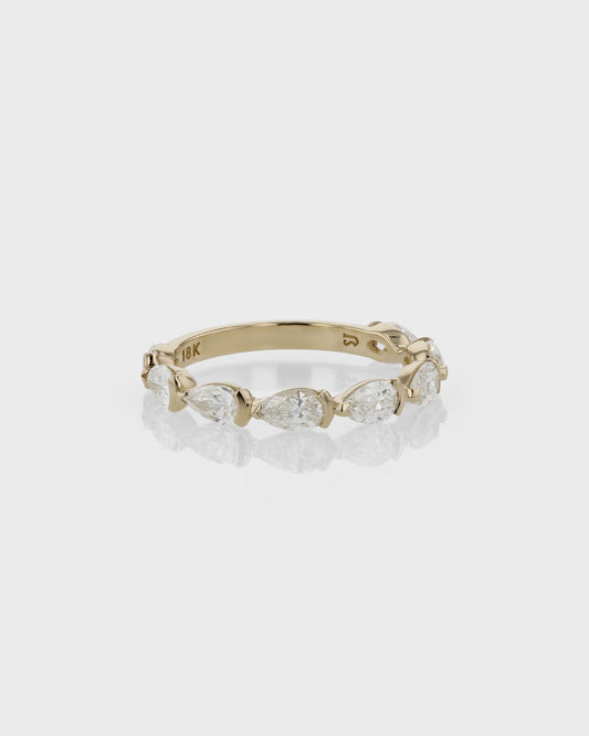Elegant 0.50 CTW Pear-Shaped Lab Grown Diamond Half Eternity Band 2