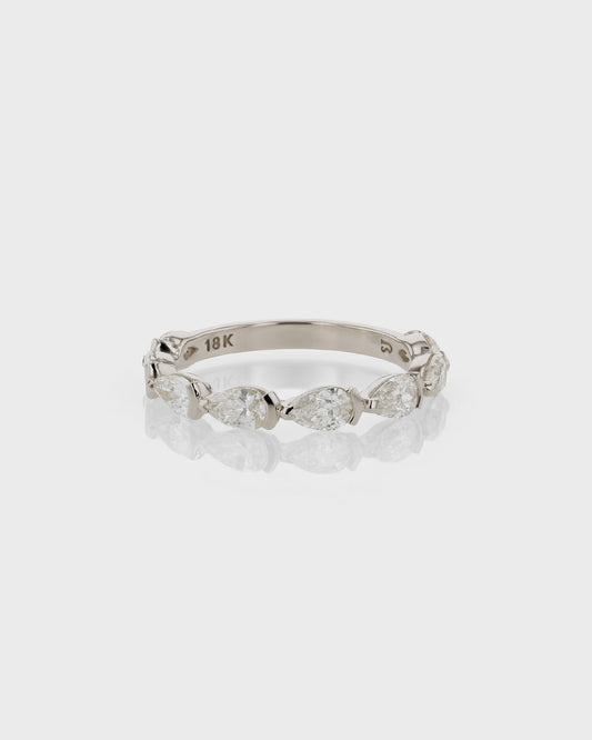 0.50 TCW Pear  Lab Grown Diamond  Half Eternity Wedding Band 1