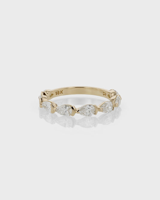 Elegant 0.50 CTW Pear-Shaped Lab Grown Diamond Half Eternity Band 1