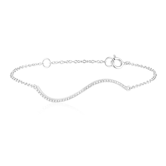 Elegant 0.3 CTW Round Lab Grown Diamond Wave Bracelet 1