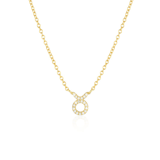 0.6 TCW Round Lab-Grown Necklace Taurus Charm Pendant 1