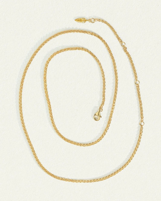 Breaded Wheat Gold Chain Necklace 2