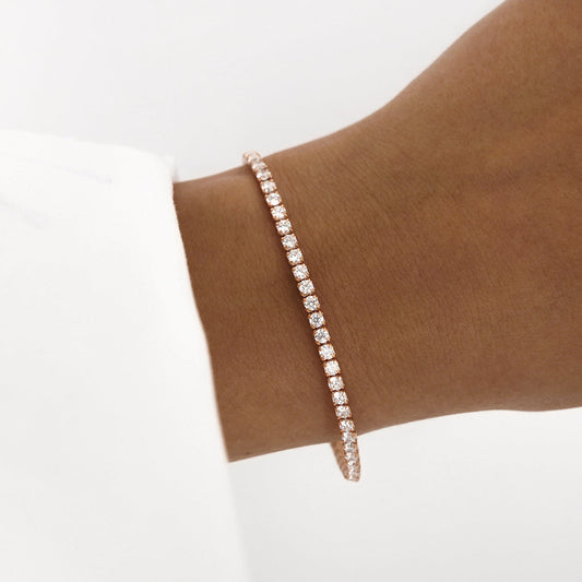 Elegant 1 TCW Round Lab-Grown Diamond Tennis Bracelet in Gold 2