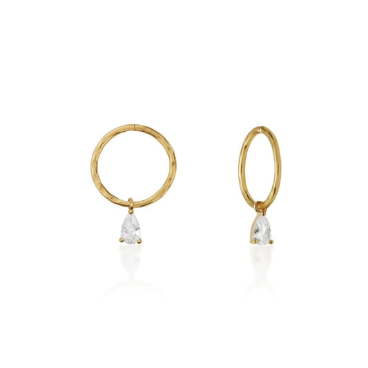 Elegant 0.03 TCW Pear Lab-Grown Diamond Drop Earrings 1