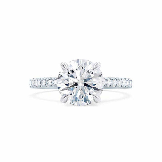 1.0 CT Round Lab-Grown Diamond Pave Setting Engagement Ring 2