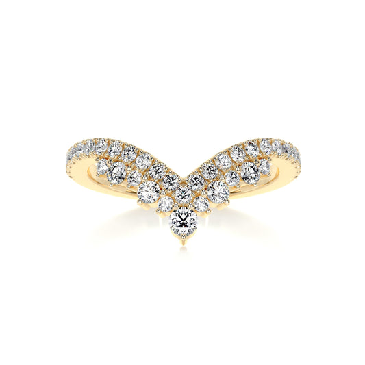 Radiant 0.5 TCW Round Lab Grown Diamond Curved Wedding Band 1