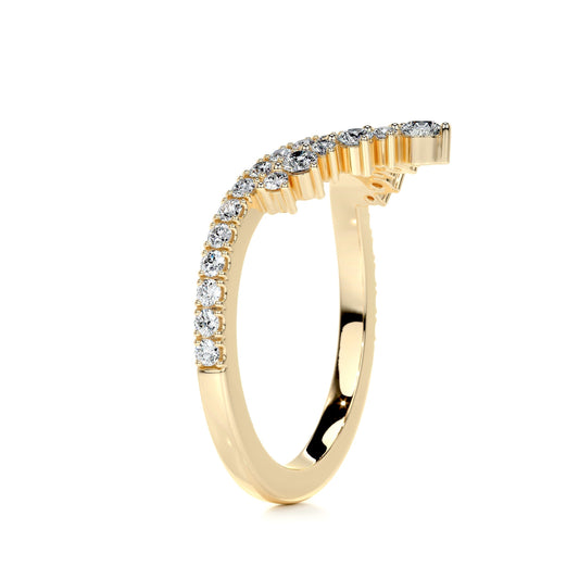 Radiant 0.5 TCW Round Lab Grown Diamond Curved Wedding Band 2
