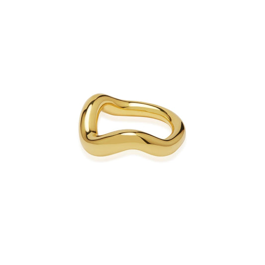 Golden Wavy Elegance Wedding Band 1