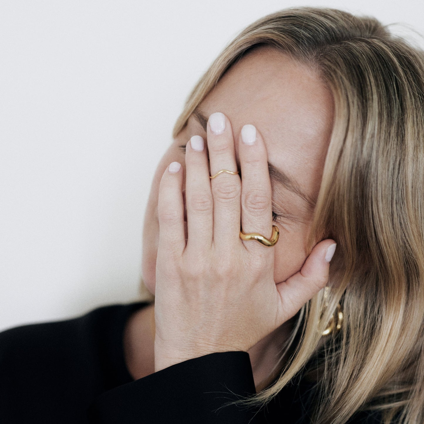 Uneven Thin Wave Wedding Band 15