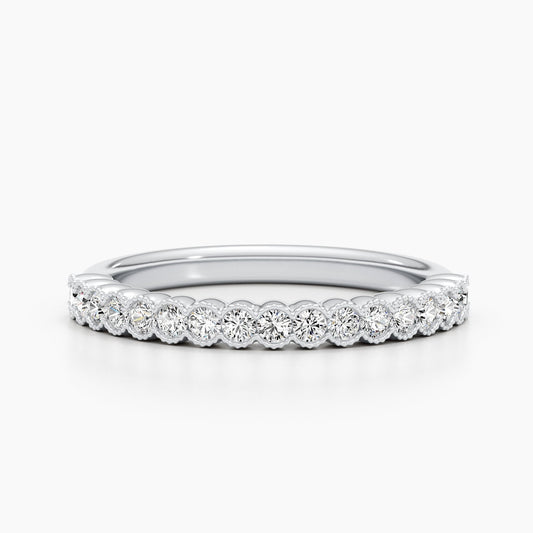 0.34 TCW Round Lab-Grown Diamond Half Eternity Wedding Band 1
