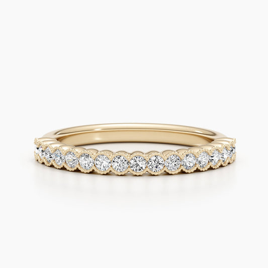 0.34 TCW Round Lab-Grown Diamond Half Eternity Wedding Band 2