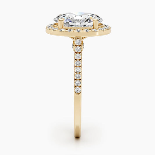2.58 CT Oval Lab-Grown Diamond Halo & Pave Engagement Ring 2