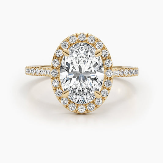 2.58 CT Oval Lab-Grown Diamond Halo & Pave Engagement Ring 1