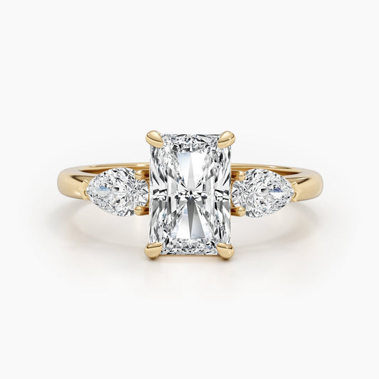 2.24 CT Radiant Lab-Grown Diamond Three Stone Engagement Ring 1