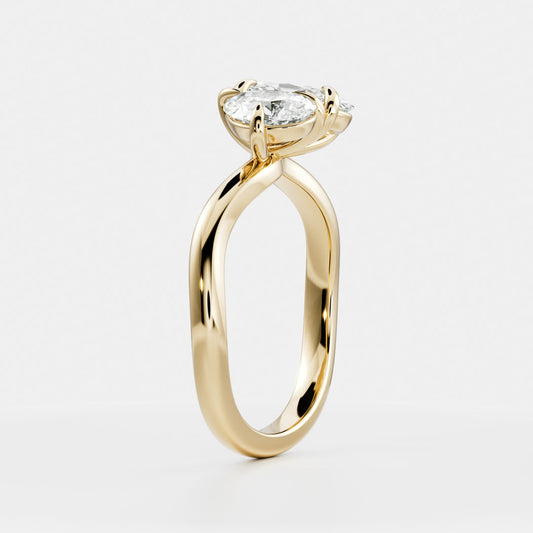 Solitaire- 1.0 CT Oval Moissanite Engagement Ring