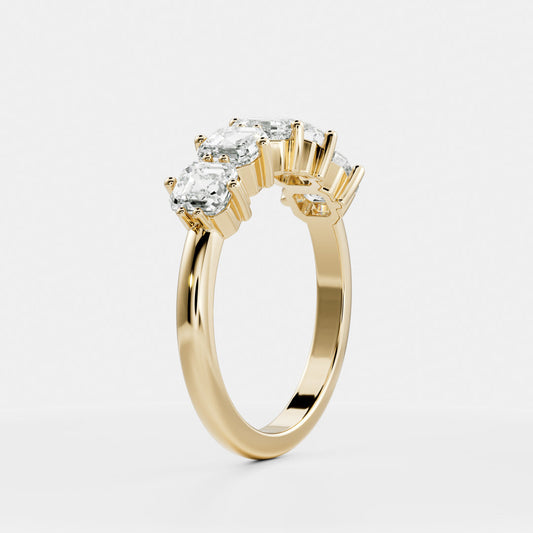 Half Eternity- 0.20 CT Oval Moissanite Wedding Band