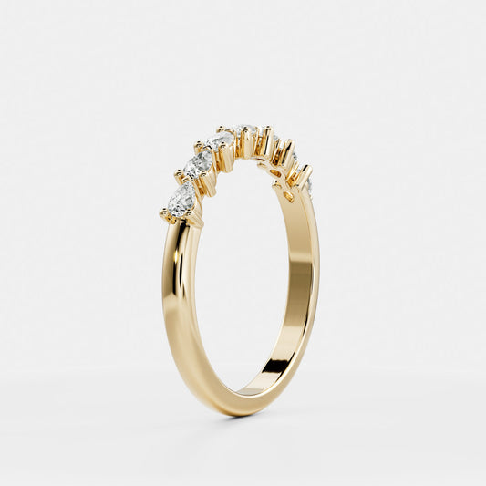 Half Eternity- 1.05 CT Pear Moissanite Wedding Band