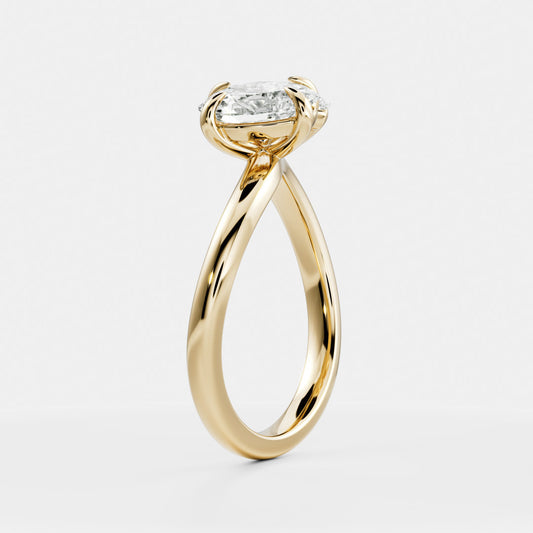 Solitaire- 1.0 CT Oval Moissanite Engagement Ring