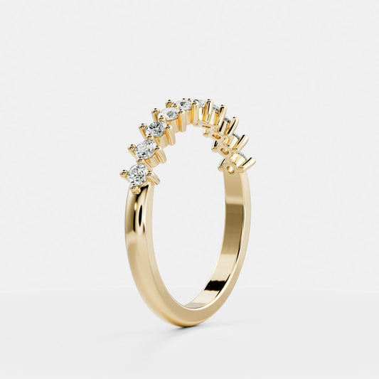 Half Eternity- 0.21 CT Round Moissanite Wedding Band