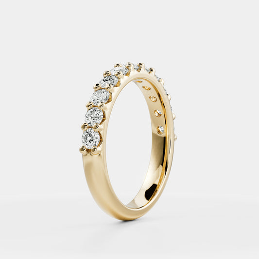 Half Eternity- 0.20 CT Oval Moissanite Wedding Band