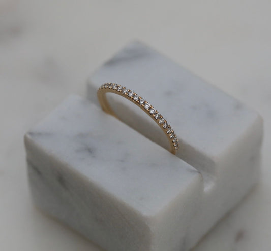 0.25 TCW Round Lab-Grown Diamond Half Eternity Band in Gold 1