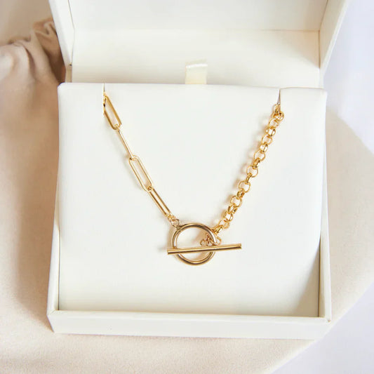 Elegant Harlow Gold Circle Chain Necklace 2