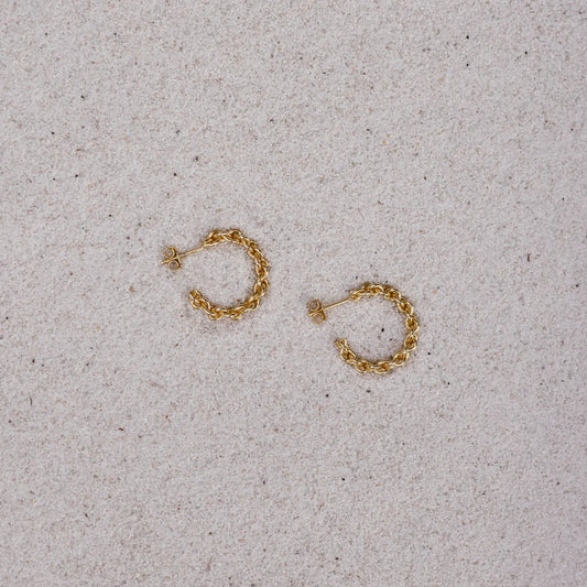 Golden Braided Hoop Earrings 2