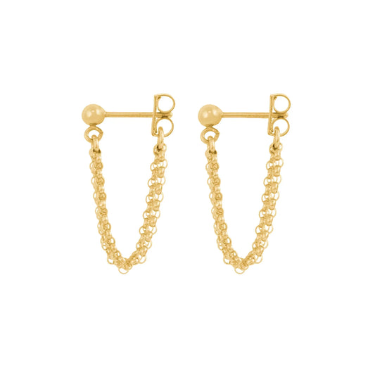 Golden Chain Tassel Earrings 2