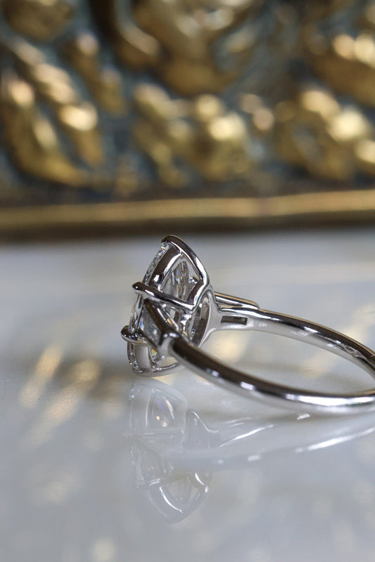 Solitaire Cathedral- 1.8 CT Cushion Lab Grown Diamond Wedding Band