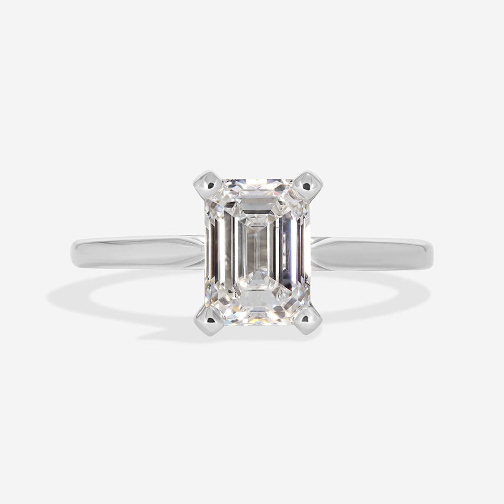 Solitaire-1.5 CT Emerald Lab Grown Diamond Engagement Ring