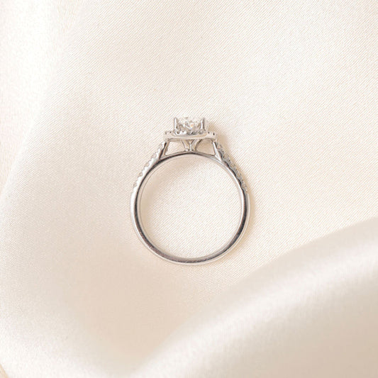 Halo Pave-1.5 CT Oval Lab Grown Diamond Engagement Ring