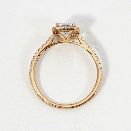 Halo & Pave-Emerald Lab Grown Diamond Engagement Ring