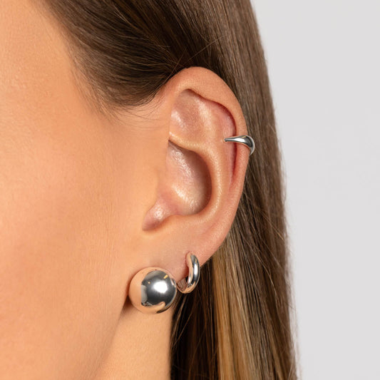 Sleek Sphere Huggie Earrings 2
