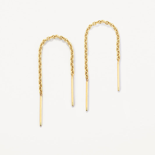 Elegant Gold Bar Chain Earrings 1