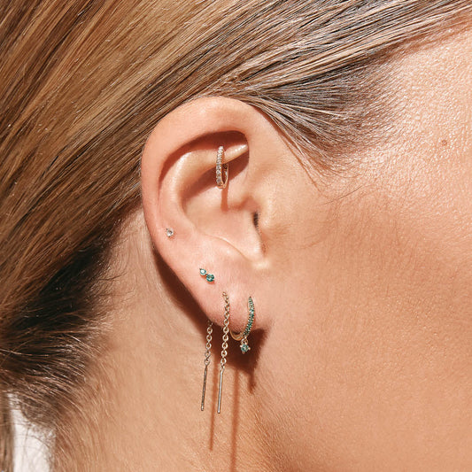 Elegant Gold Bar Chain Earrings 2