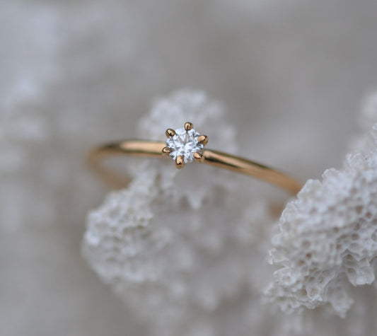 Eternal Elegance: 0.10 CT Round Lab-Grown Diamond Solitaire Ring 1