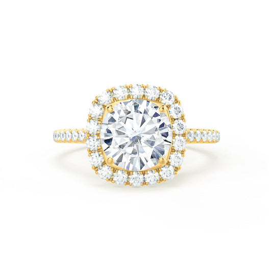 1.20 CT Round Lab Grown Diamond Halo & Pave Engagement Ring 2