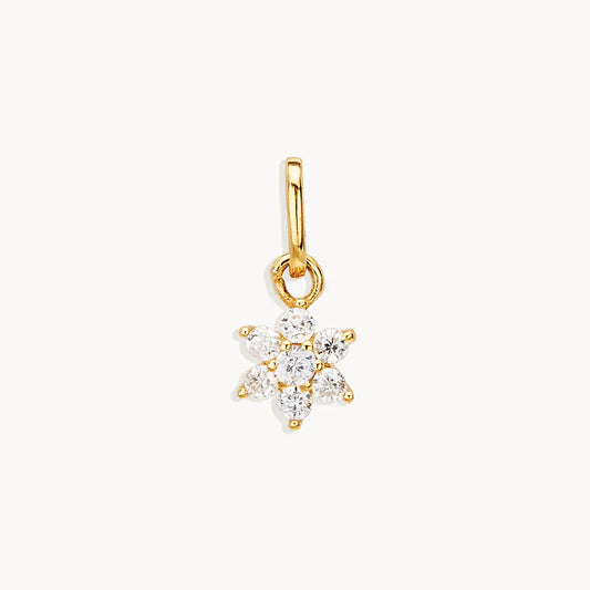 0.05 TCW Lab Grown Diamond Floral Pendant in Gold 2