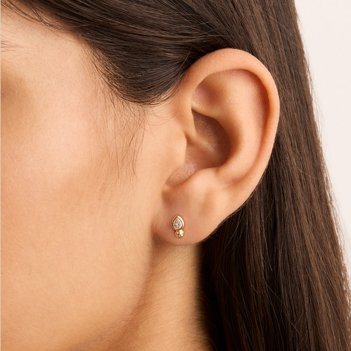 0.05 Carat Pear Lab-Grown Diamond Gold Stud Earrings 3