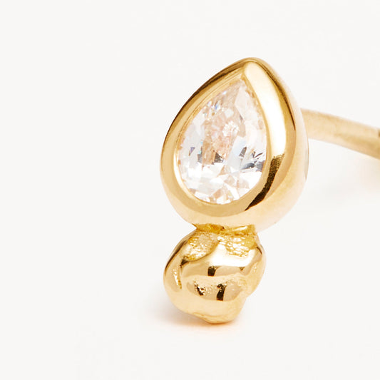 0.05 Carat Pear Lab-Grown Diamond Gold Stud Earrings 2