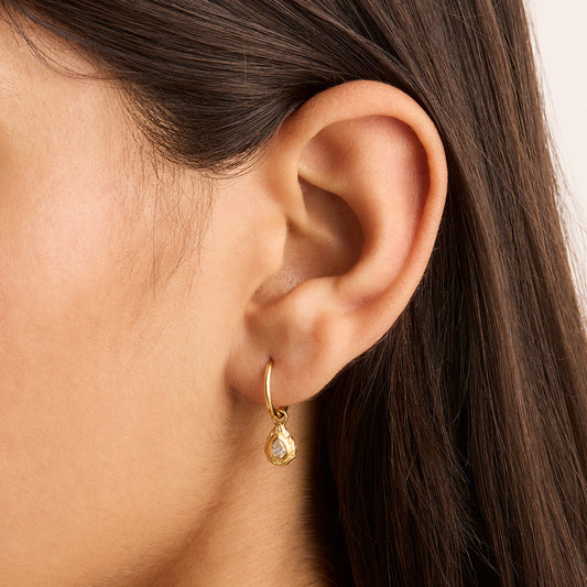 0.09 TCW Pear Lab Grown Diamond Gold Drop Earrings 2