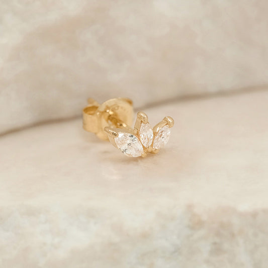 0.05 TCW Lotus Petal Diamond Stud Earrings 1