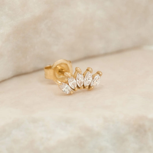 Marquise Lab Grown Diamond Curve Stud Earrings - 0.10 TCW 1