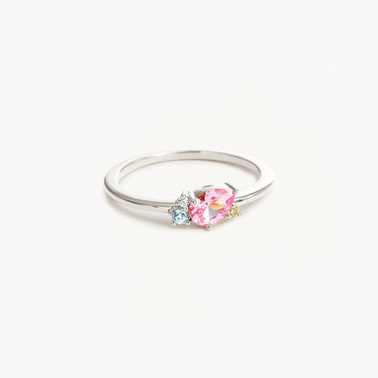 Elegant 0.50 CT Pink Ruby Lab Made Diamond and Multi-Diamond Ring 2