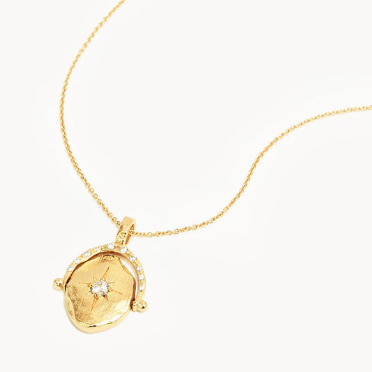 0.10 TCW Round Lab Diamond North Star Spinner Pendant Necklace 1